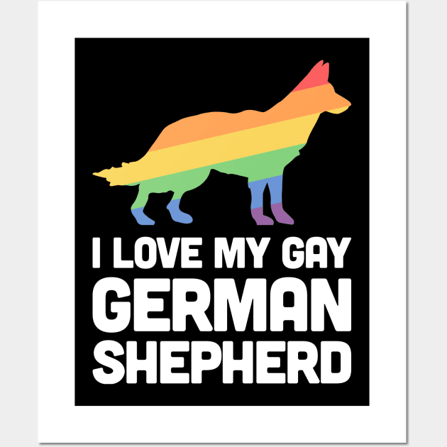 German Shepherd - Funny Gay Dog LGBT Pride Wall Art by MeatMan